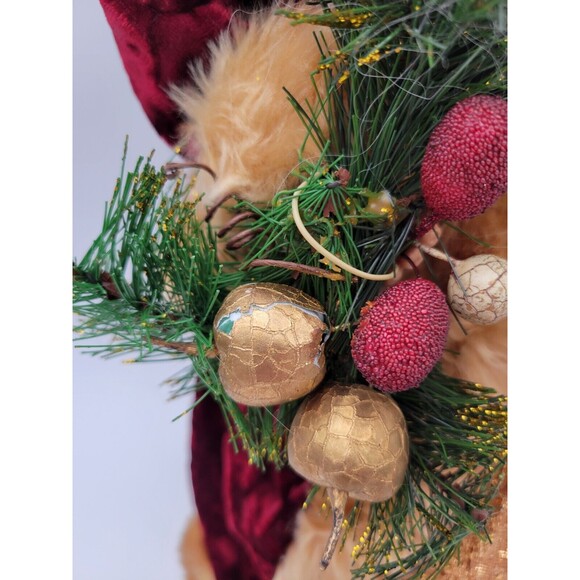 Large Santa figure or tree topper 21" Old world style gold & dark red - Picture 3 of 12